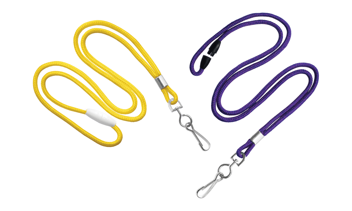 Ronde 3 mm lanyard met metalen draaihaak en veiligheidssluiting