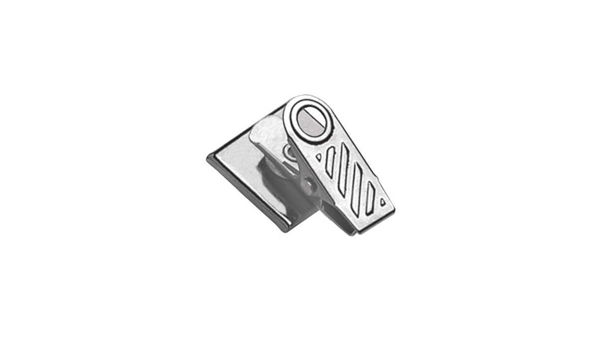 Metalen clip met drukgevoelig plaatje