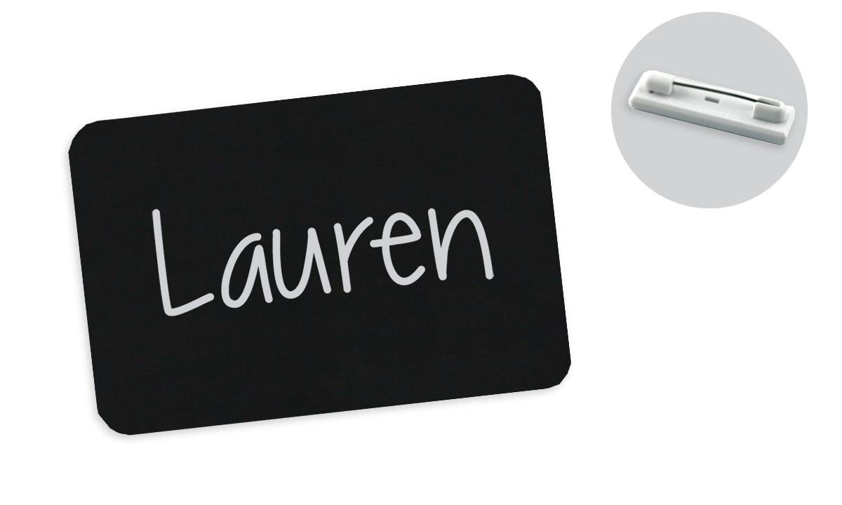 Krijtbord Badges, 75 X 50 mm, Blanco, Standart Speld Sluiting