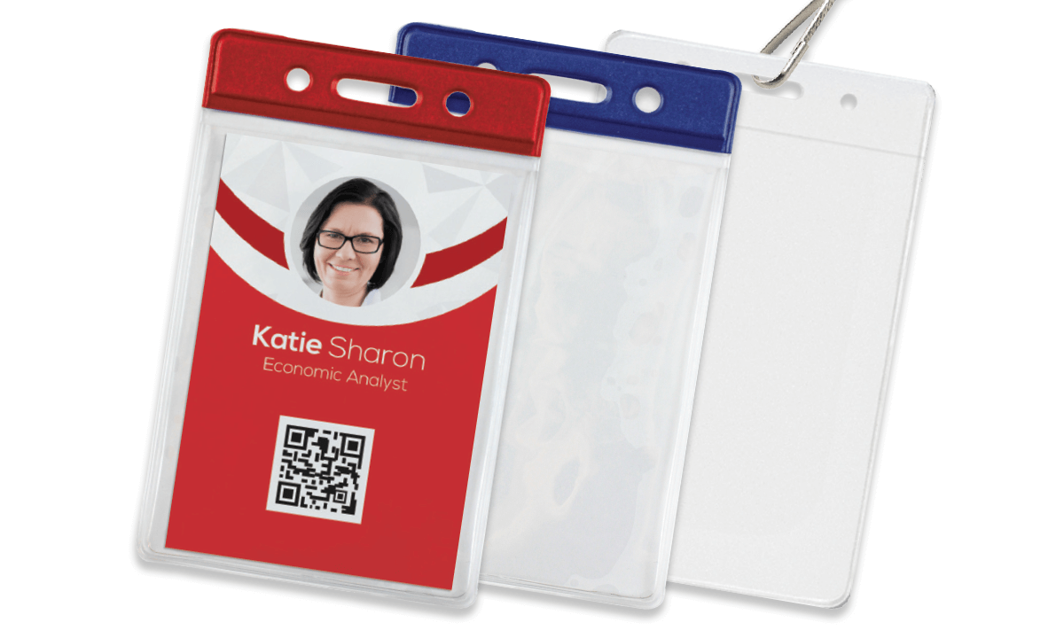 Aanpasbare kleurgecodeerde vinyl badgehouders - Creditcardformaat (CR80)