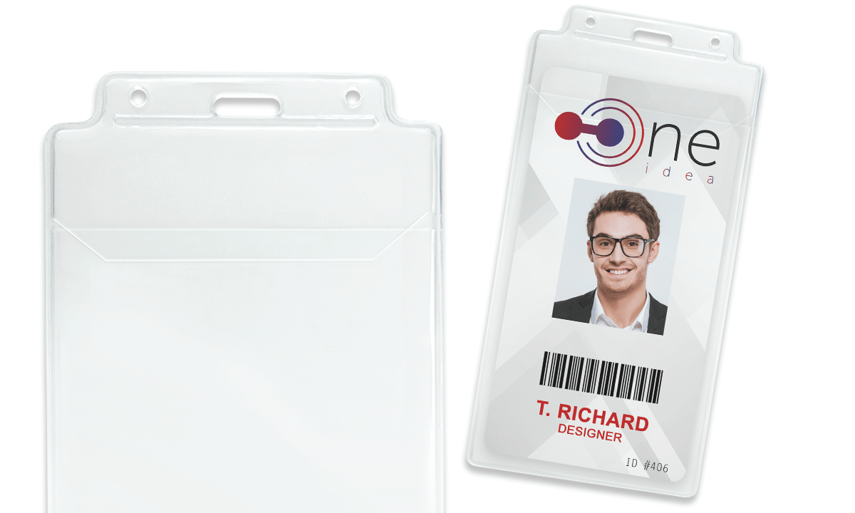 Vinyl badgehouder met insteekflap - 170 x 102 mm inzetstuk