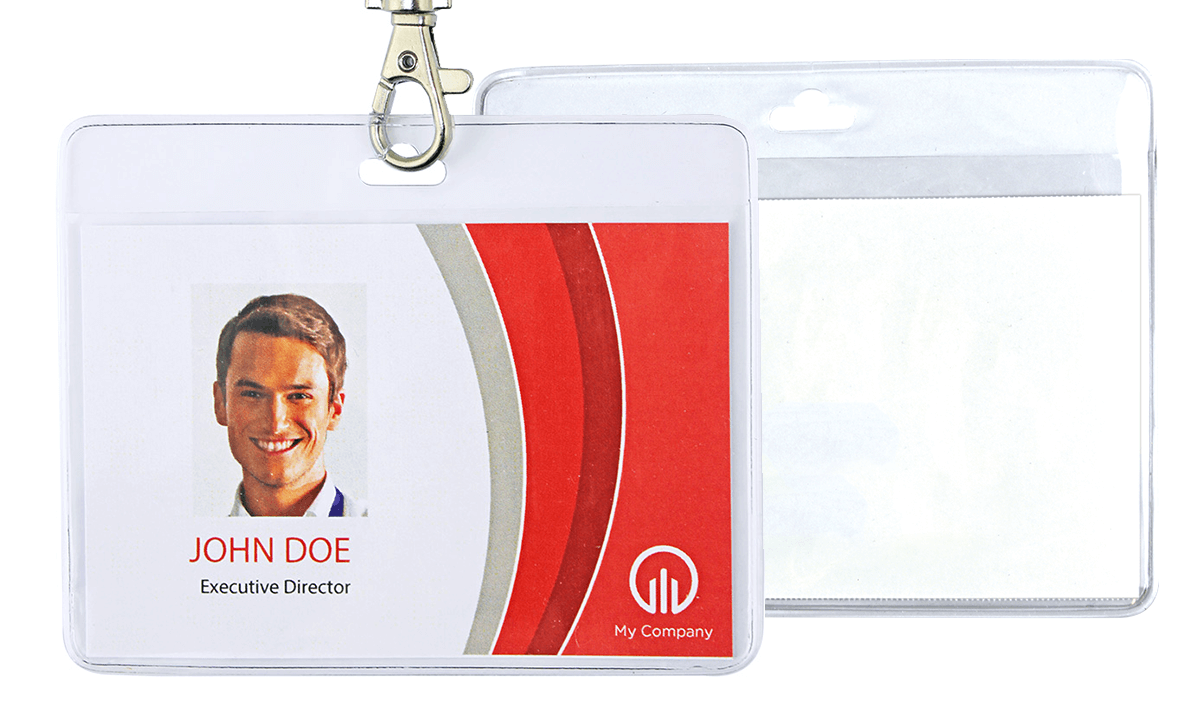 Vinyl badgehouder - 105 x 70 mm inzetstuk