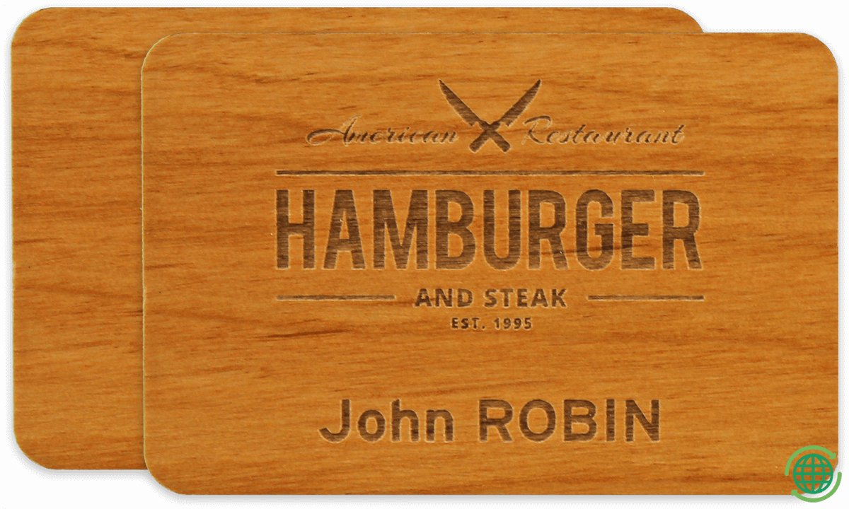 Impress Houten-Badges, 75 X 50 mm
