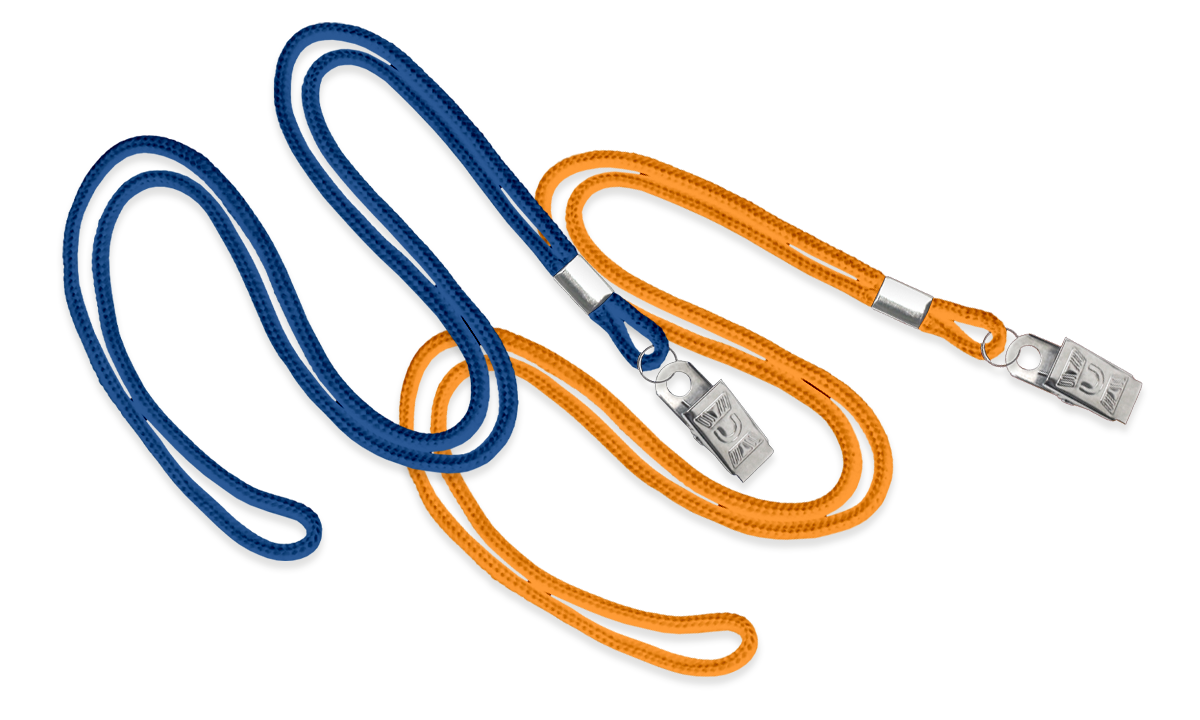 Ronde 3 mm lanyard met metalen krokodil clip