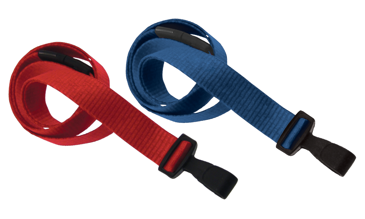 Platte antimicrobiële lanyards met plastic haak en veiligheidssluiting