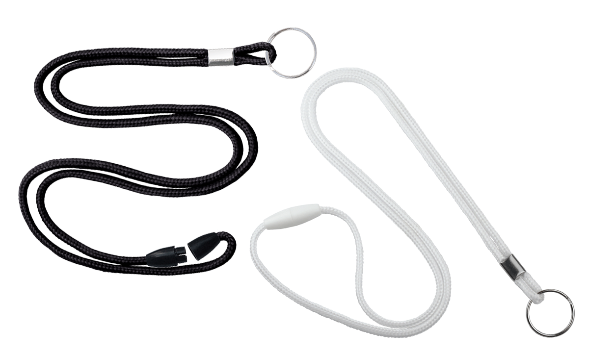 Ronde 3 mm lanyard met metalen sleutelring en veiligheidssluiting