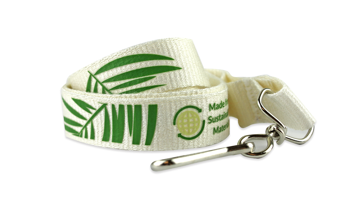 Gepersonaliseerde 20 mm bamboe lanyard - bedrukking in één kleur
