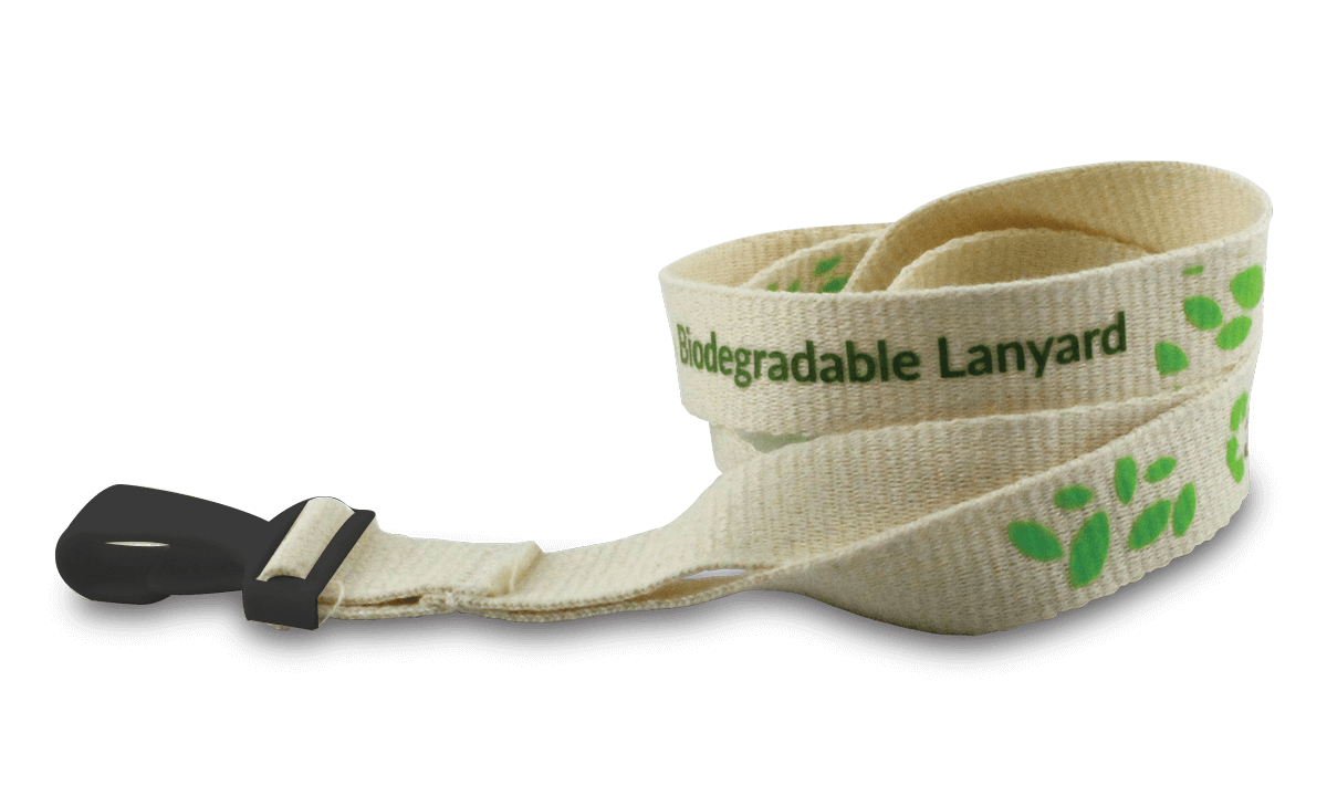 Gepersonaliseerde 15mm Biologisch Katoenen Lanyard - Bedrukking in één Kleur