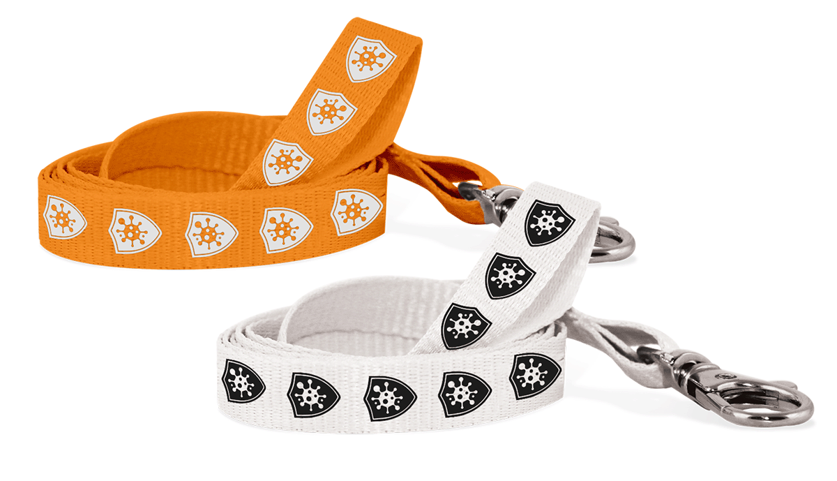 Gepersonaliseerde 10 mm lanyards van antimicrobieel polyester - bedrukking in één kleur