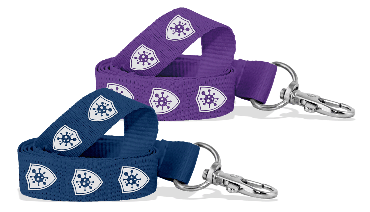 Gepersonaliseerde 15 mm lanyards van antimicrobieel polyester - bedrukking in één kleur
