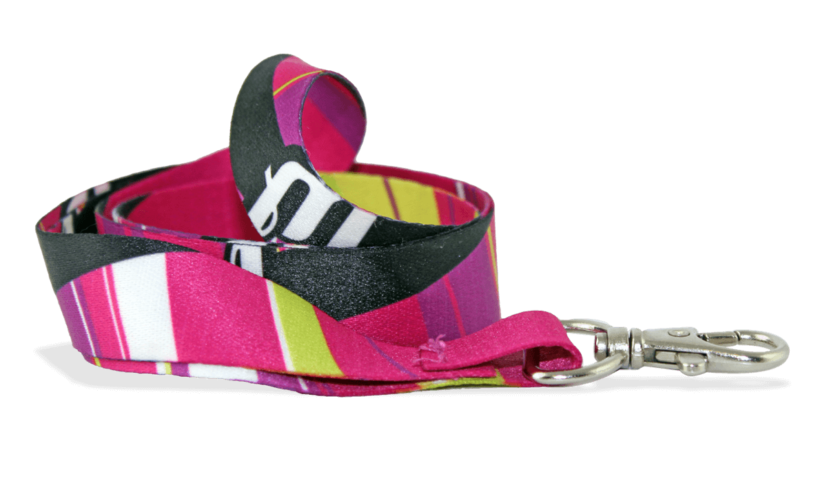 Gepersonaliseerde 20 mm satijnen lanyard - volledige kleurenprint