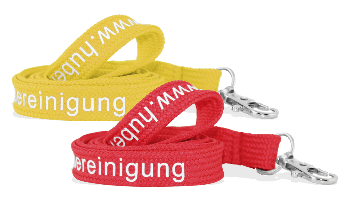 Gepersonaliseerde 15 mm buisvormige lanyard - bedrukking in één kleur