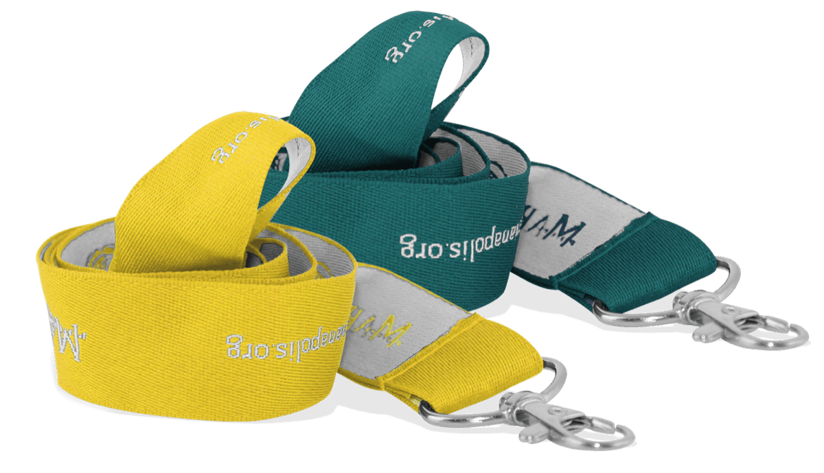 Gepersonaliseerde 25 mm geweven lanyard - personalisatie in één kleur