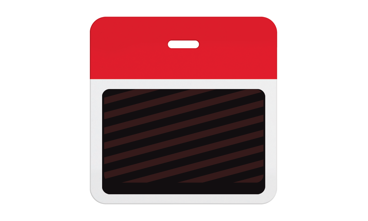 2-delige thermische clip-on TEMPBadges - Achterkant met rode bovenkant