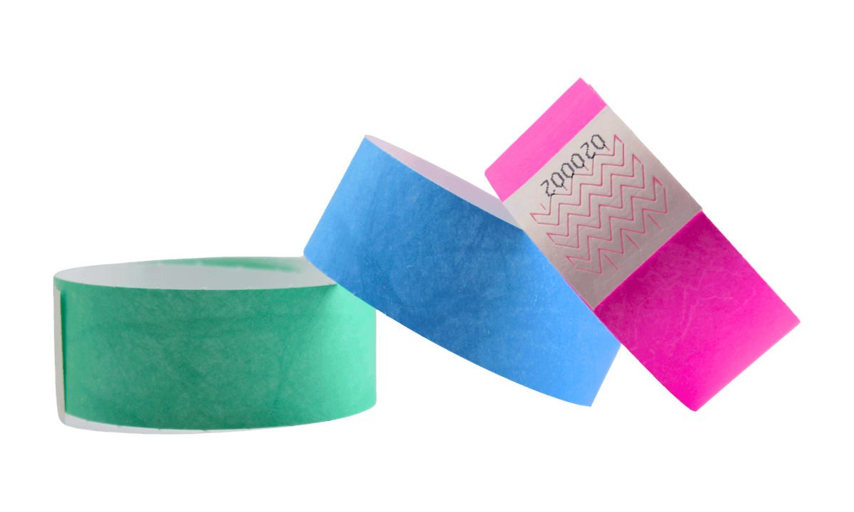 Pre-genummerde Tyvek polsbandjes 25 mm - Doos van 1000 stuks