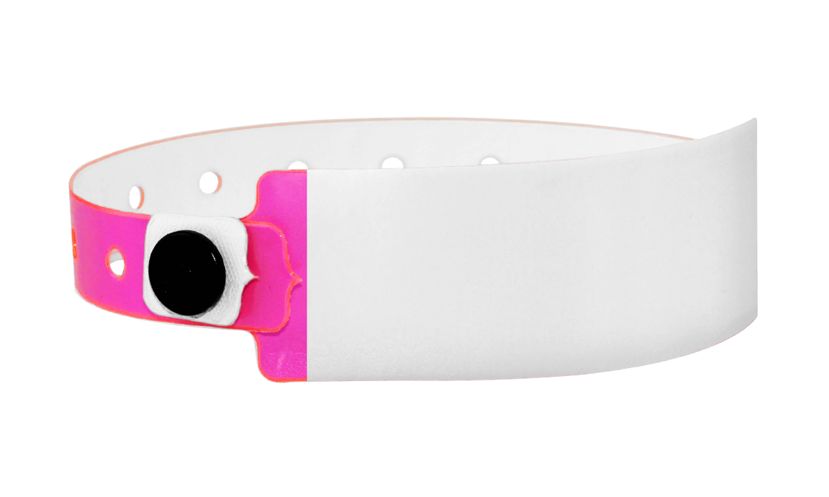 Vinyl Polsbandjes, 25 mm, met de hand beschrijfbaar, hot pink