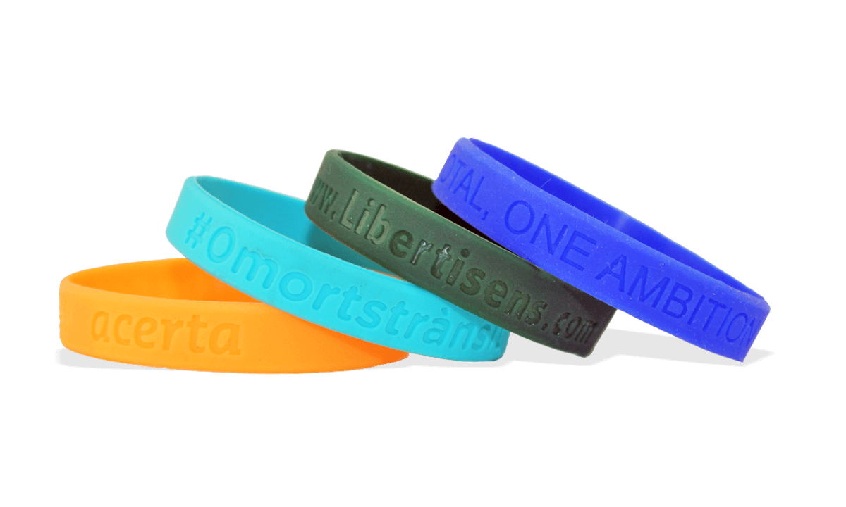 Gegraveerde Siliconen polsbandjes, maat medium / tiener
