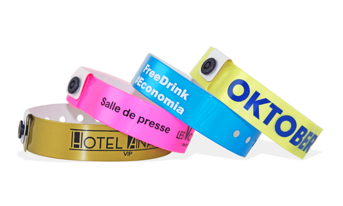 Vinyl polsbandjes, 19mm, met afdruk