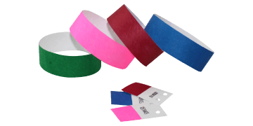Pre-genummerde Tyvek polsbandjes met aftrekbare tab 25 mm