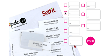 Selfit Double Line-insteekkaartjes, 70 x 18 mm, wit, 500 insteekkaartjes