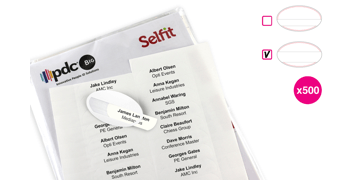 Selfit Double Line-insteekkaartjes, 70 x 18 mm met gebogen randen, wit, 500 insteekkaartjes