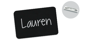 Krijtbord Badges, 75 X 50 mm, Blanco, Standart Speld Sluiting