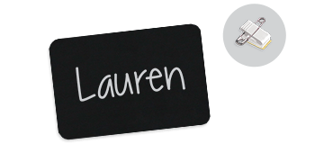 Krijtbord Badges, 75 X 50 mm, Blanco, Dubbel sluiting