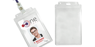 Vinyl badgehouder met insteekflap - 138 x 94 mm inzetstuk