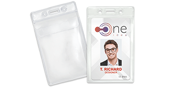 Vinyl badgehouder met insteekflap - 67 x 99 mm inzetstuk