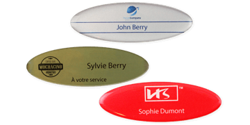 Premium Impress Naam badge, 75 X 32 mm - Ovaal