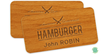 Impress Houten-Badges, 75 X 38 mm