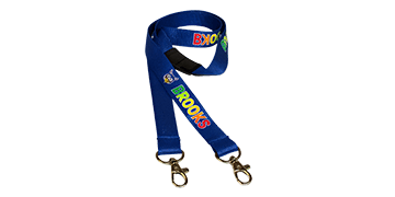 Gepersonaliseerde 20 mm True Color lanyard met dubbele sluiting - volledige kleurenprint