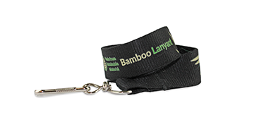 Gepersonaliseerde 25 mm bamboe lanyard - bedrukking in één kleur
