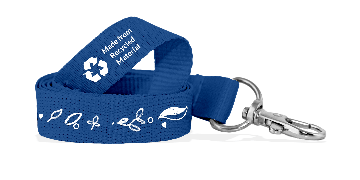 Gepersonaliseerde 15 mm lanyards van gerecycleerd polyester - bedrukking in één kleur