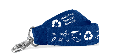 Gepersonaliseerde 20 mm lanyards van gerecycleerd polyester - bedrukking in één kleur
