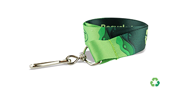 Gepersonaliseerde 25 mm lanyards van gerecycleerd satijn 25 mm - Meerkleurenbedrukking