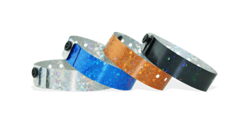 Holografische polsbandjes, 19mm, glitter metallic patroon, zonder afdruk