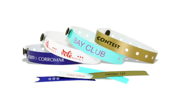 Plastic polsbandjes, 13mm, met afdruk in 1 kleur