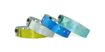 Holografische polsbandjes, 19mm, sterren metallic patroon, zonder afdruk