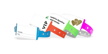 Vinyl Polsbandjes, 25 mm, met de hand beschrijfbaar, met afdruk in 1 kleur