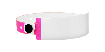 Vinyl Polsbandjes, 25 mm, met de hand beschrijfbaar, hot pink