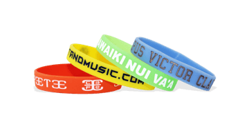 Siliconen polsbandjes gegraveerd en afgedrukt, maat medium / tieners