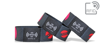 RFID polyester elastische polsbandje met geïntegreerde chip