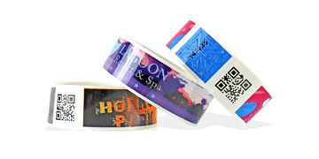 barcode polsbandjes met full colour digitale afdruk, TVS 25 mm (glanzend afwerking)
