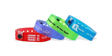 Doorschijnend vinyl polsbandjes, 19mm, met afdruk